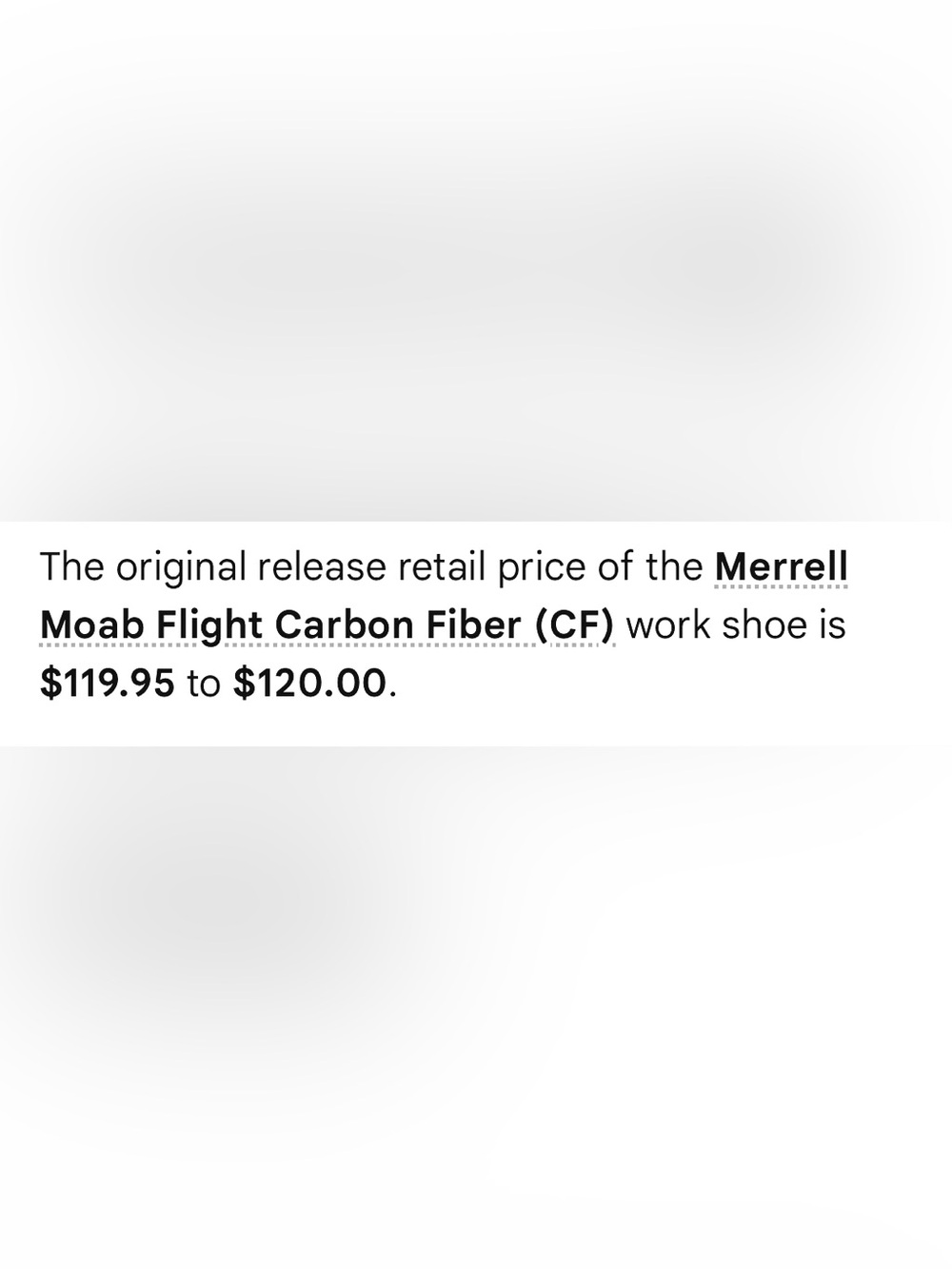 Merrell Moab Flight Carbon Fiber Work Shoe (NWOT) - Picture 12 of 13